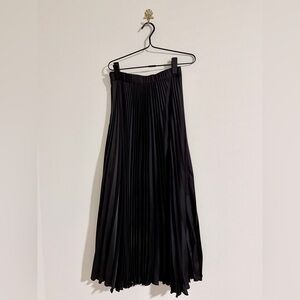 Abercrombie & Fitch Black Satin Midi Skirt